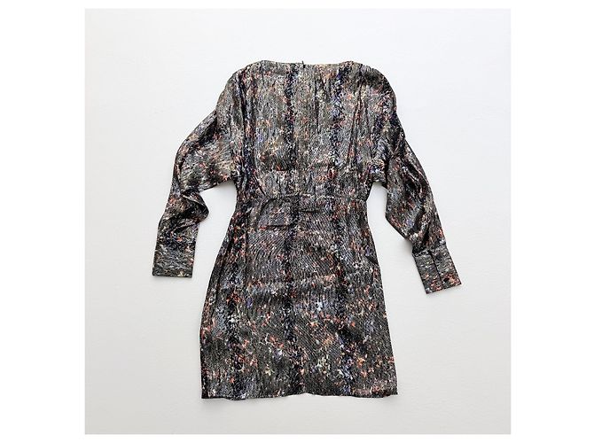 Vestido mini de lamé de mezcla de seda estampado Moseny de IRO Negro Metálico - vista 4