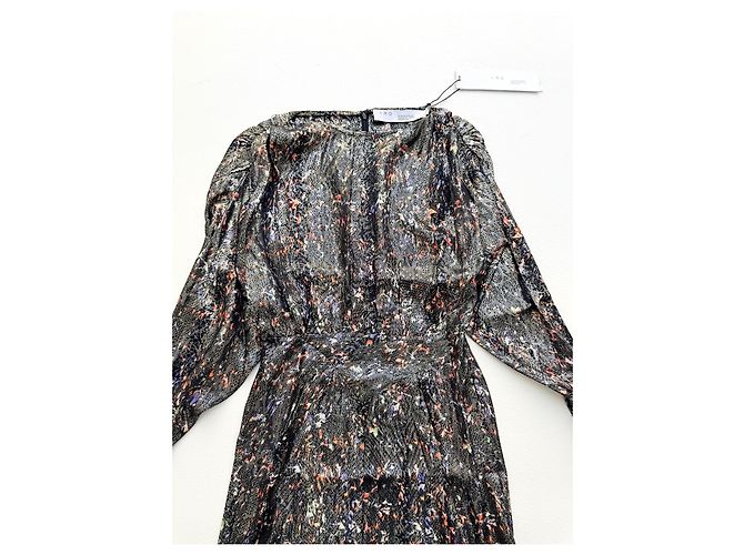 Vestido mini de lamé de mezcla de seda estampado Moseny de IRO Negro Metálico - vista 6