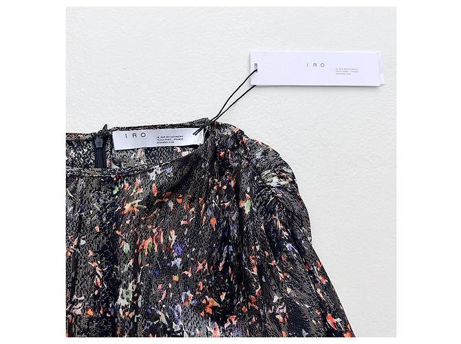 Vestido mini de lamé de mezcla de seda estampado Moseny de IRO Negro Metálico - vista 7