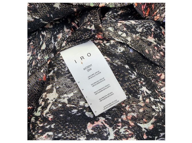 Vestido mini de lamé de mezcla de seda estampado Moseny de IRO Negro Metálico - vista 9