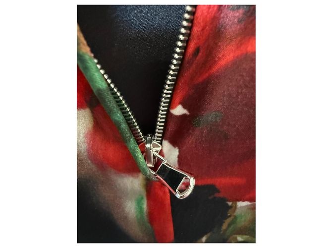 Dolce & Gabbana Midikleid mit rotem Blumenmuster Schwarz Weiß - Ansicht 6