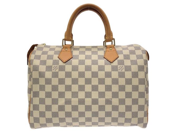Borsa Boston Louis Vuitton Damier Azur Speedy 30cm Blu - vista 2