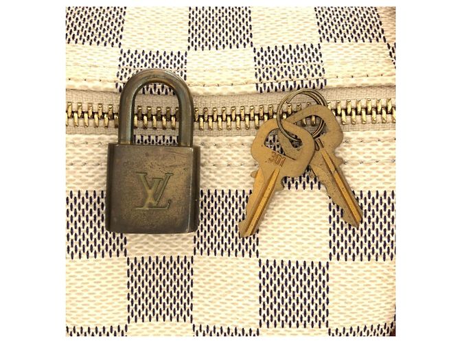 Borsa Boston Louis Vuitton Damier Azur Speedy 30cm Blu - vista 6