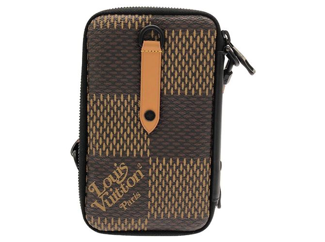 Borsa a mano Louis Vuitton Damier Giant Double Phone Damier ebene - vista 2