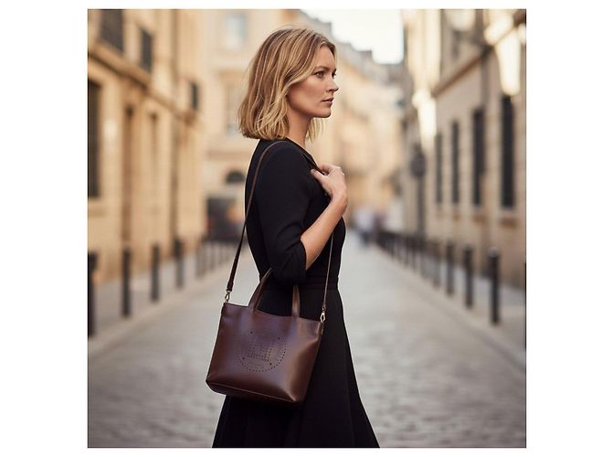 Fendi Leder Tote Bag Braun - Ansicht 2