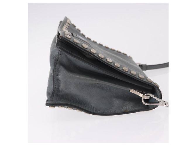 Prada Etiquette Flap Studded Glace Calfskin Small Marrone - vista 3