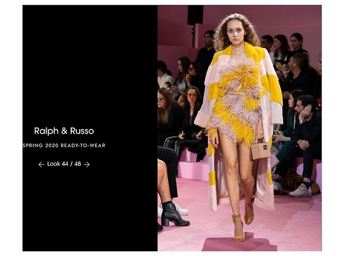 Neu mit Etikett Ralph & Russo Spring 2020 Mini-Seidenkleid mit Straußenfedern Runway Look 44 – IT 38 - Ansicht 7