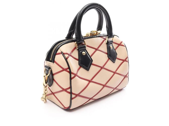 Borsa Louis Vuitton Speedy Bandoulière 20 Nero Rosso Beige - vista 2