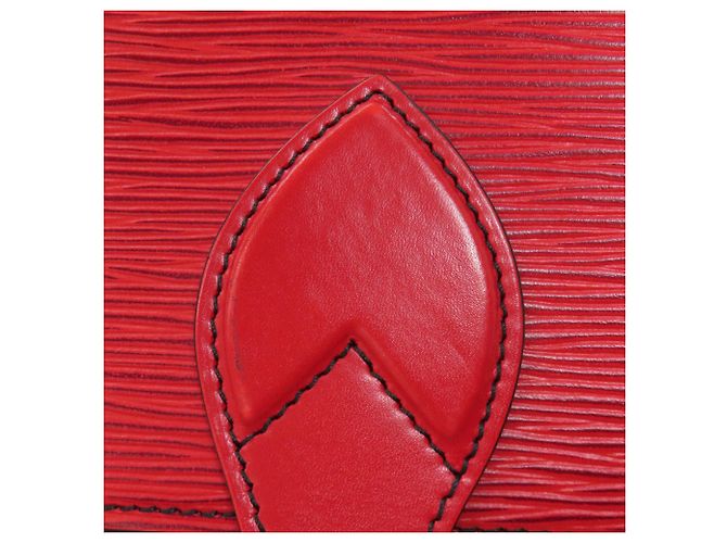 Borsa a Spalla Louis Vuitton Epi Leather Cartouchiere Rosso - vista 10