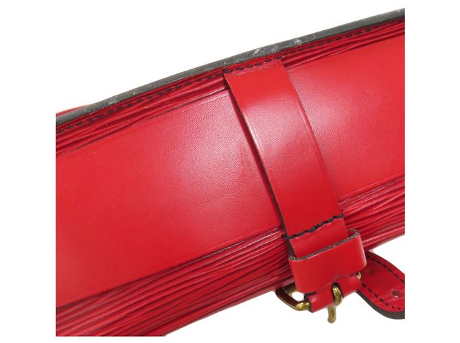 Borsa a Spalla Louis Vuitton Epi Leather Cartouchiere Rosso - vista 12