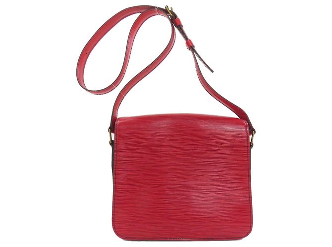 Borsa a Spalla Louis Vuitton Epi Leather Cartouchiere Rosso - vista 2
