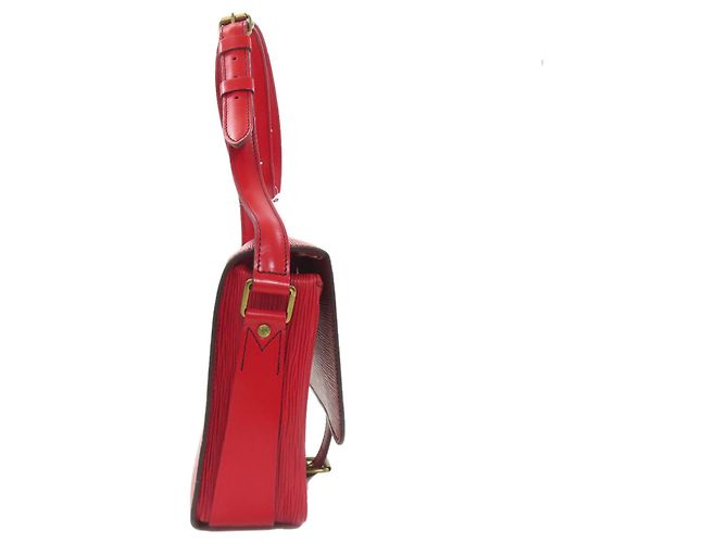 Borsa a Spalla Louis Vuitton Epi Leather Cartouchiere Rosso - vista 3