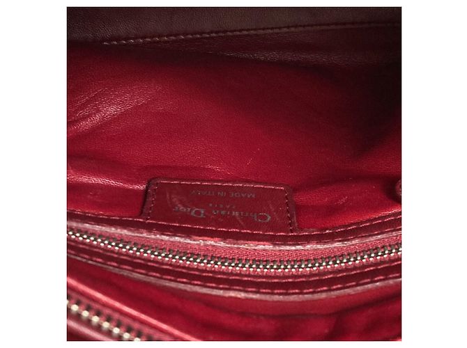 Borsa 2-Way Christian Dior Lady in pelle di vitello rossa Rosso - vista 10
