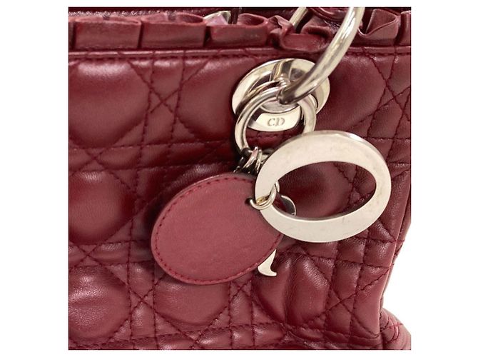 Borsa 2-Way Christian Dior Lady in pelle di vitello rossa Rosso - vista 15