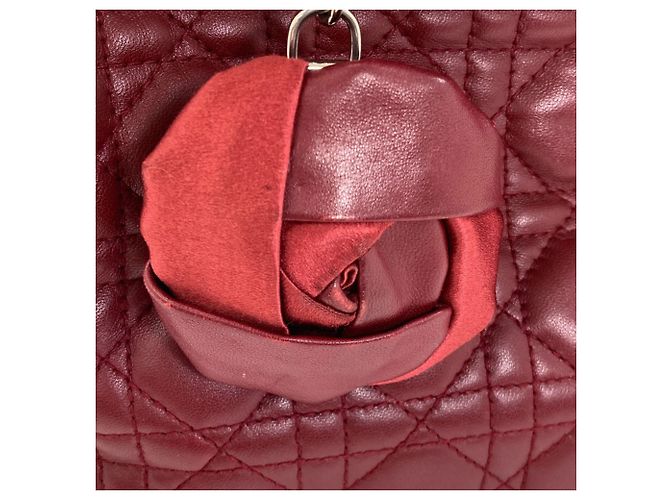 Borsa 2-Way Christian Dior Lady in pelle di vitello rossa Rosso - vista 17