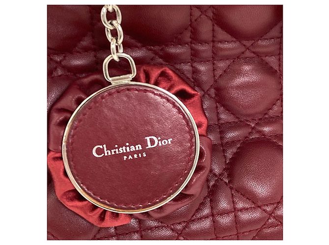 Borsa 2-Way Christian Dior Lady in pelle di vitello rossa Rosso - vista 18