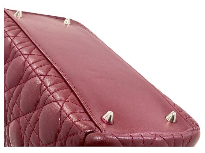 Borsa 2-Way Christian Dior Lady in pelle di vitello rossa Rosso - vista 19