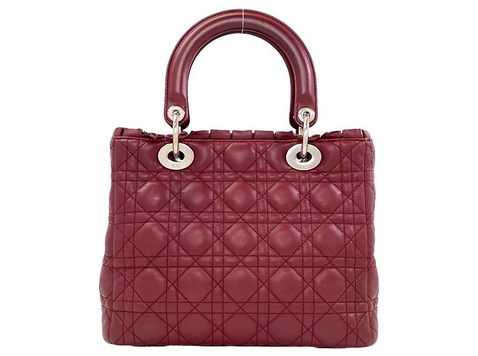 Borsa 2-Way Christian Dior Lady in pelle di vitello rossa Rosso - vista 2