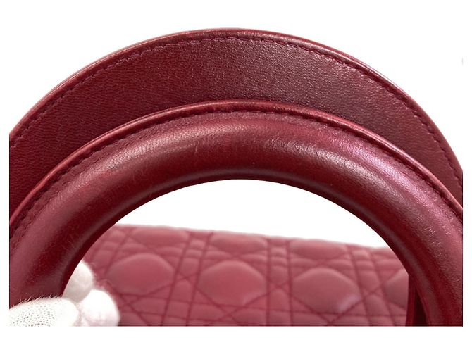 Borsa 2-Way Christian Dior Lady in pelle di vitello rossa Rosso - vista 22