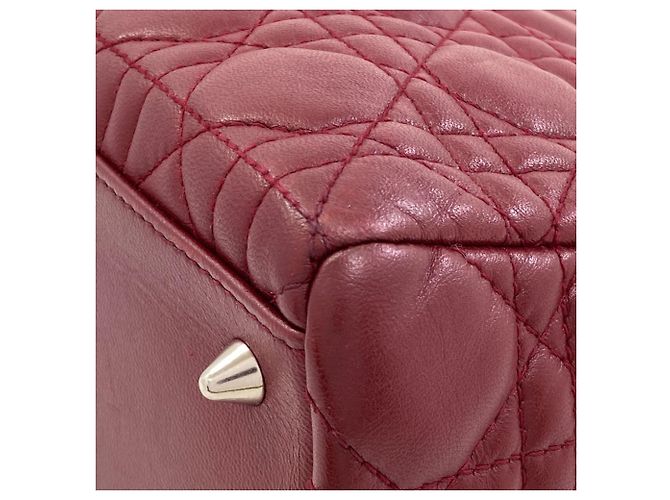 Borsa 2-Way Christian Dior Lady in pelle di vitello rossa Rosso - vista 24
