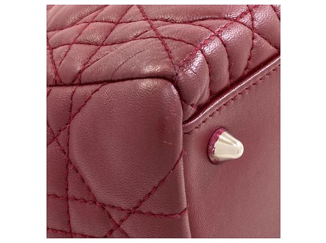 Borsa 2-Way Christian Dior Lady in pelle di vitello rossa Rosso - vista 25