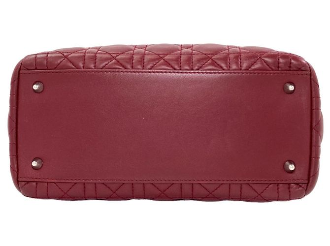 Borsa 2-Way Christian Dior Lady in pelle di vitello rossa Rosso - vista 4