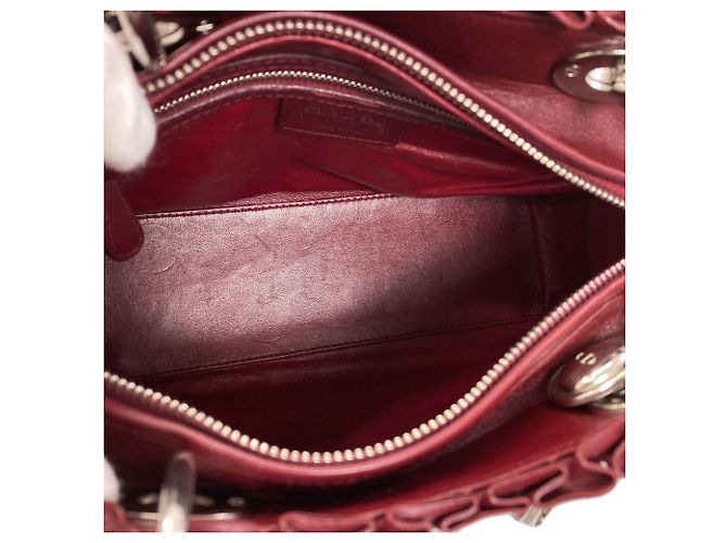 Borsa 2-Way Christian Dior Lady in pelle di vitello rossa Rosso - vista 5