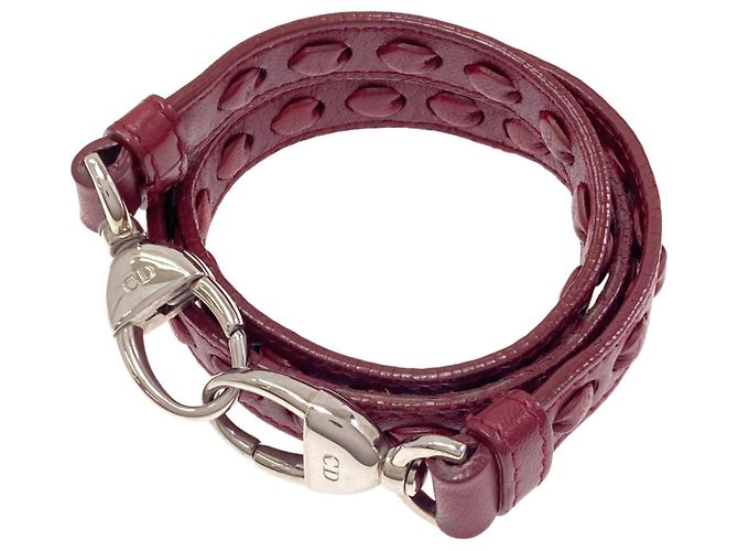 Borsa 2-Way Christian Dior Lady in pelle di vitello rossa Rosso - vista 7