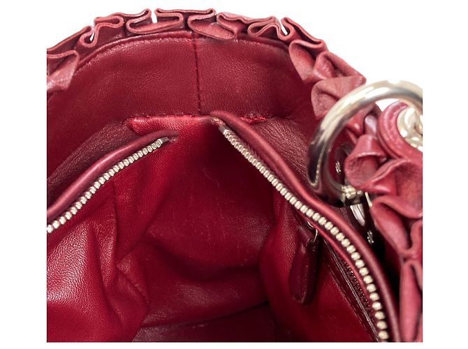 Borsa 2-Way Christian Dior Lady in pelle di vitello rossa Rosso - vista 8