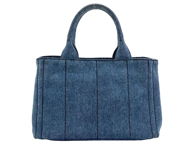 Borsa 2-Way Prada Canapa Mini Flower Blu - vista 2