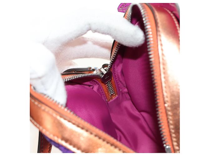 GUCCI Kinder Ananas Schultertasche Leder Lila Silber Auth 189054SAM - Ansicht 24