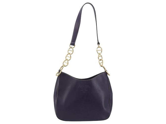 Borsa a Spalla PRADA in Pelle Viola e Oro Autentica 188299A D'oro Porpora - vista 13