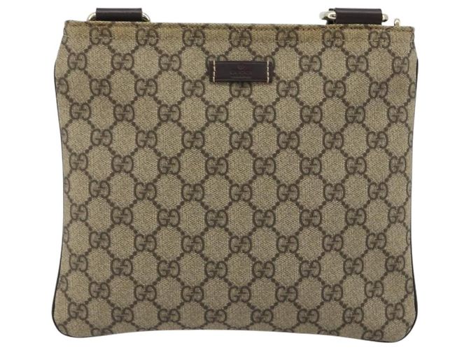 GUCCI GG Supreme Schultertasche PVC Beige Gold 201538 Auth 190295A Golden - Ansicht 13