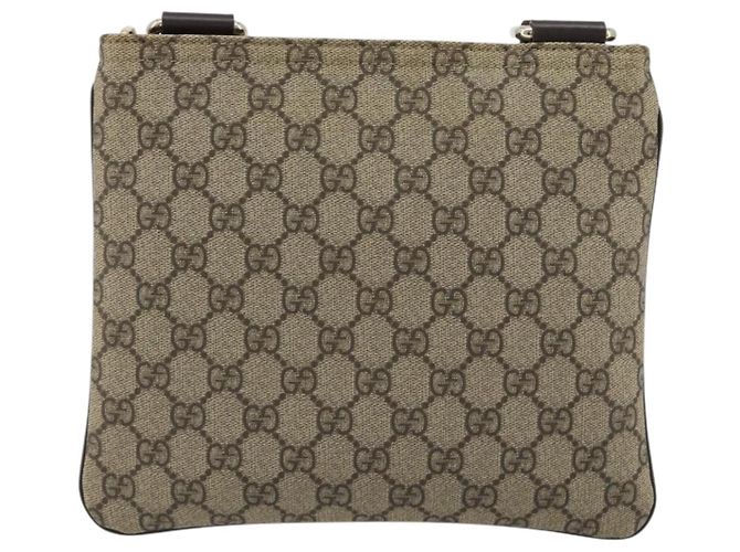 GUCCI GG Supreme Schultertasche PVC Beige Gold 201538 Auth 190295A Golden - Ansicht 2