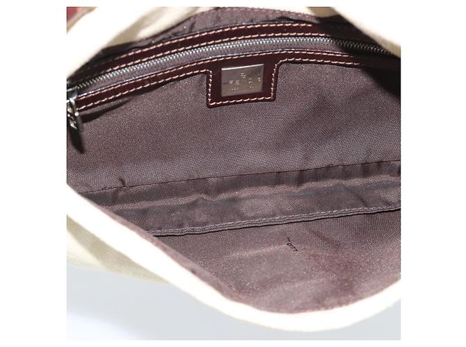 FENDI Zucca Canvas Mamma Baguette Shoulder Bag Bege Prata Auth 190260SAM - vista 10