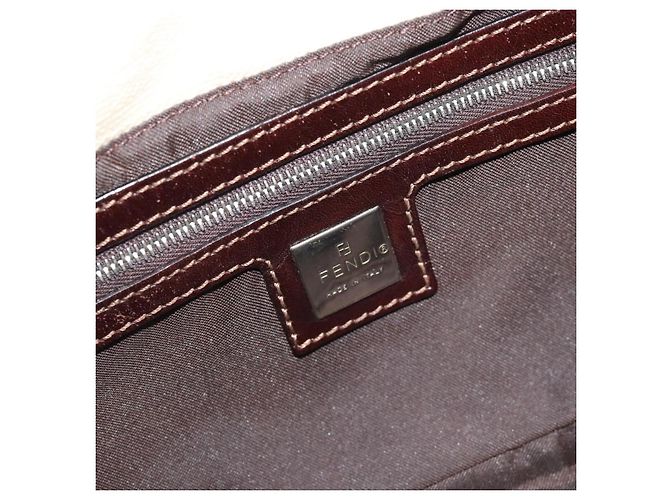 FENDI Zucca Canvas Mamma Baguette Shoulder Bag Bege Prata Auth 190260SAM - vista 18