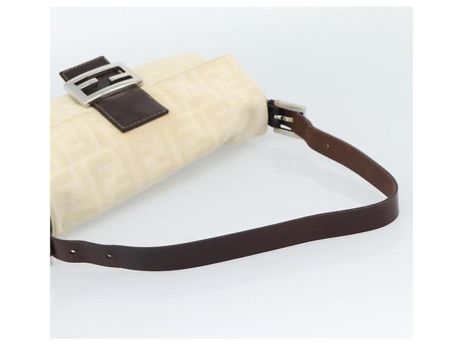 FENDI Zucca Canvas Mamma Baguette Shoulder Bag Bege Prata Auth 190260SAM - vista 7