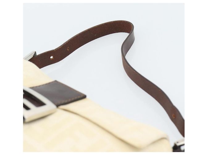 FENDI Zucca Canvas Mamma Baguette Shoulder Bag Bege Prata Auth 190260SAM - vista 8