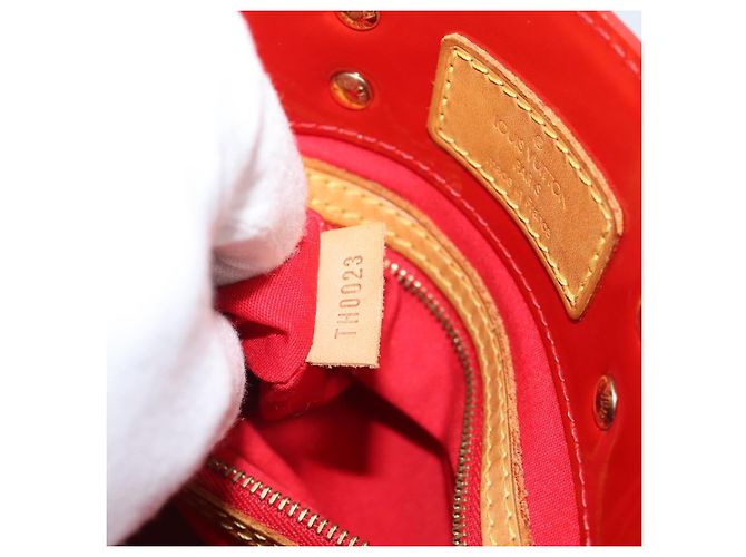 LOUIS VUITTON Monogram Vernis Reade PM Hand Bag Red Rouge M91088 LV Auth ep14916 Rosso - vista 12