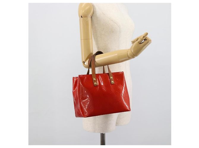 LOUIS VUITTON Monogram Vernis Reade PM Hand Bag Red Rouge M91088 LV Auth ep14916 Rosso - vista 21