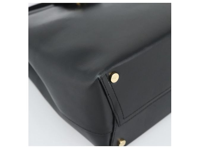 Salvatore Ferragamo Vala Shoulder Bag Leather Black Gold Auth ka5045 Golden - view 14