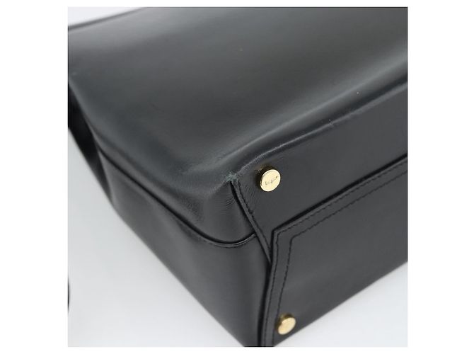 Salvatore Ferragamo Vala Shoulder Bag Leather Black Gold Auth ka5045 Golden - view 16