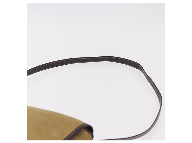 LOEWE Anagram Shoulder Bag Suede Beige Gold Auth 190571 D'oro - vista 14