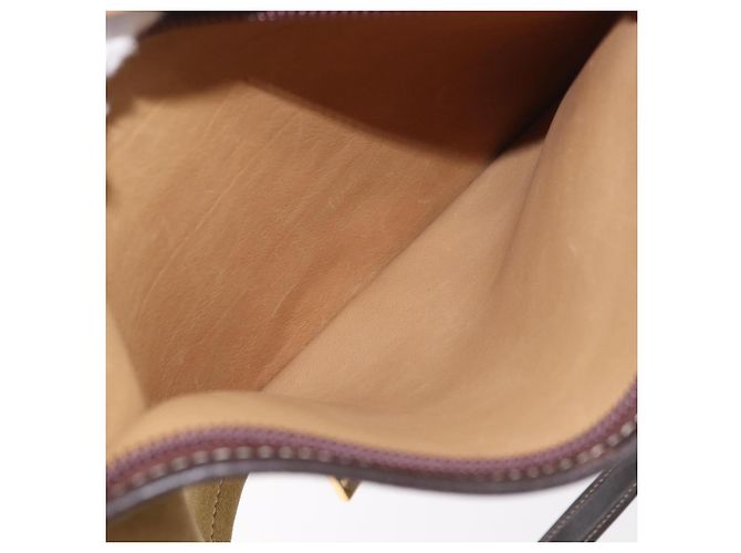LOEWE Anagram Shoulder Bag Suede Beige Gold Auth 190571 D'oro - vista 23