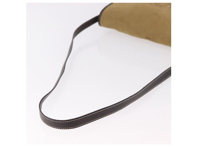 LOEWE Anagram Shoulder Bag Suede Beige Gold Auth 190571 D'oro - vista 8