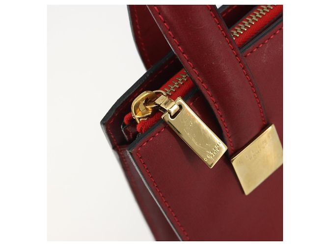 Céline Borsa CELINE in pelle rosso oro Auth bs35808 D'oro - vista 10