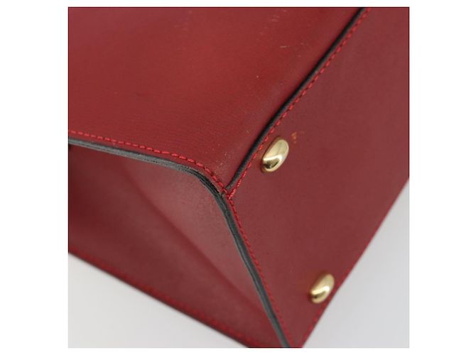 Céline Borsa CELINE in pelle rosso oro Auth bs35808 D'oro - vista 17