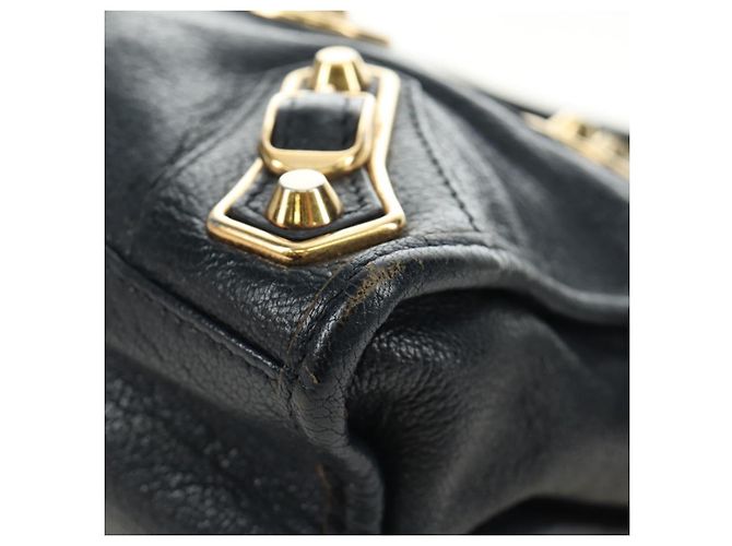BALENCIAGA Classic Metallic Edge Mini City Tasche Leder 2way Navy Auth 189129M Golden Marineblau - Ansicht 17