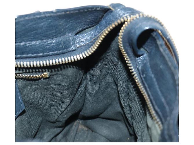BALENCIAGA Classic Metallic Edge Mini City Tasche Leder 2way Navy Auth 189129M Golden Marineblau - Ansicht 22