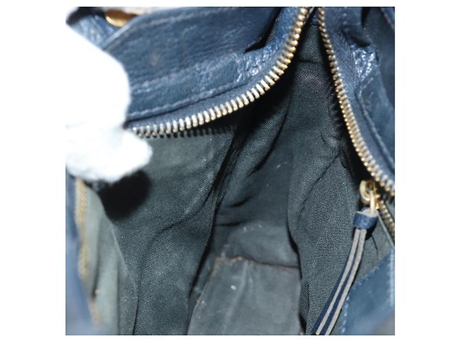 BALENCIAGA Classic Metallic Edge Mini City Tasche Leder 2way Navy Auth 189129M Golden Marineblau - Ansicht 23